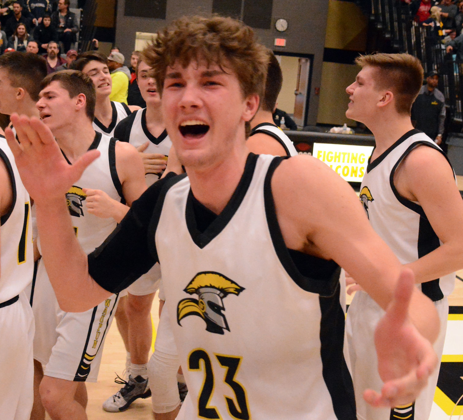 Reece Homan celebrating